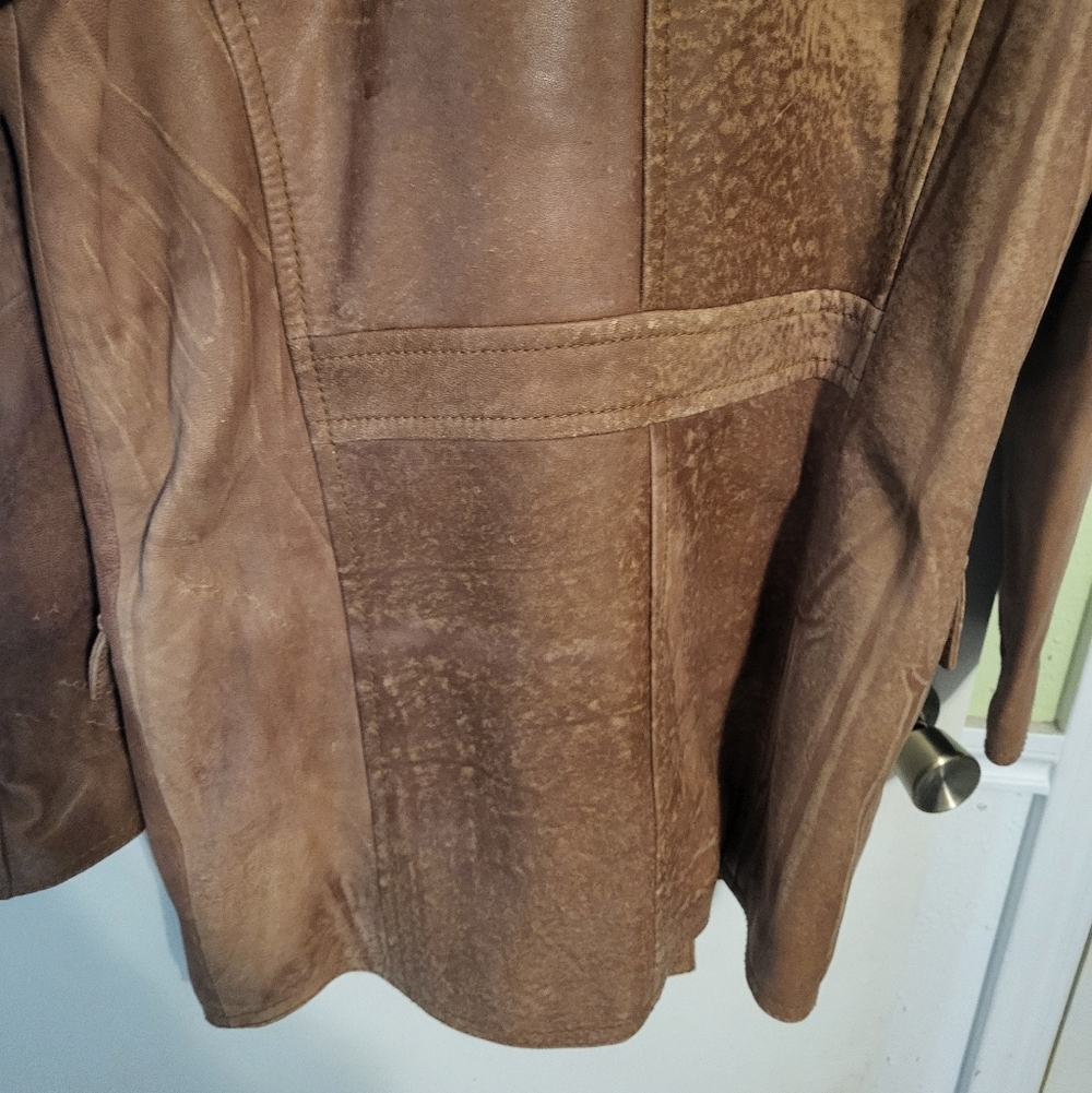Vintage Lucky Brand Dungarees Leather Western Coat Cowboy Rancher Mens, S - Picture 7 of 12